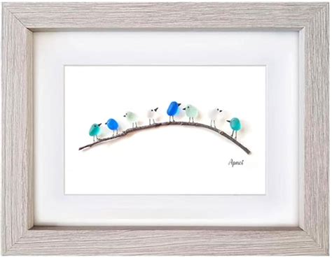 Amazon Sea Glass Rainbow Birds Rainbow Birds On Branch Framed