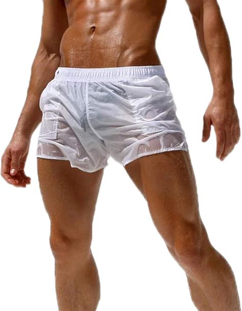 Wslcn Herren Sexy Shorts Transparent Sommershorts D Nn Leicht Strand