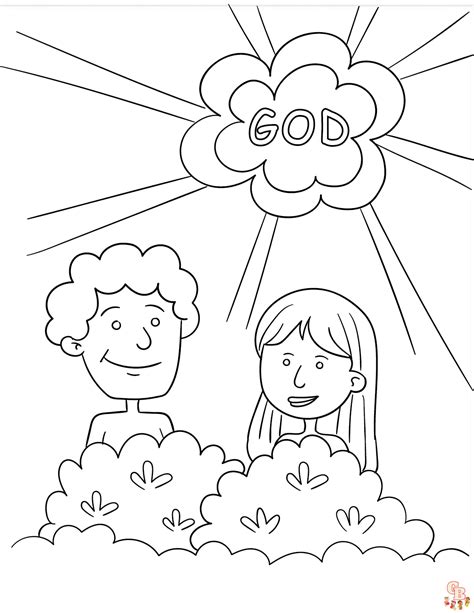 Color Your Way Through The Bible Adam And Eve Coloring Pages