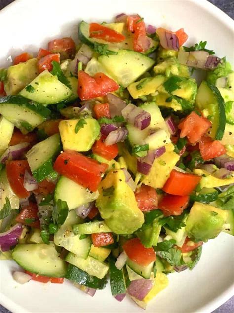 Avocado Cucumber Tomato Salad Indian Veggie Delight