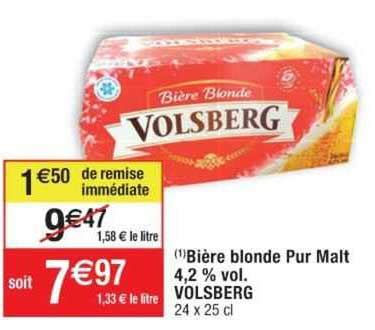 Promo Bière Blonde Pur Malt 4 2 Vol Volsberg chez Cora iCatalogue fr