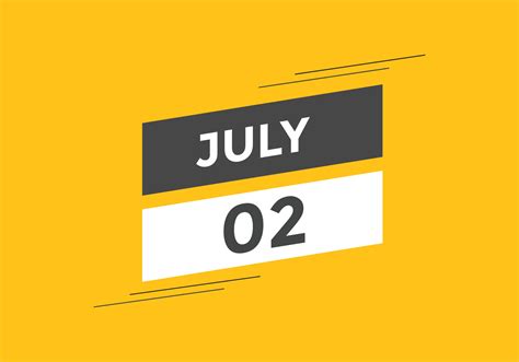 july 2 calendar reminder. 2nd july daily calendar icon template ...