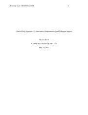 LDavisClinicalC570 Docx Running Head INTERVENTION 1 Clinical Field