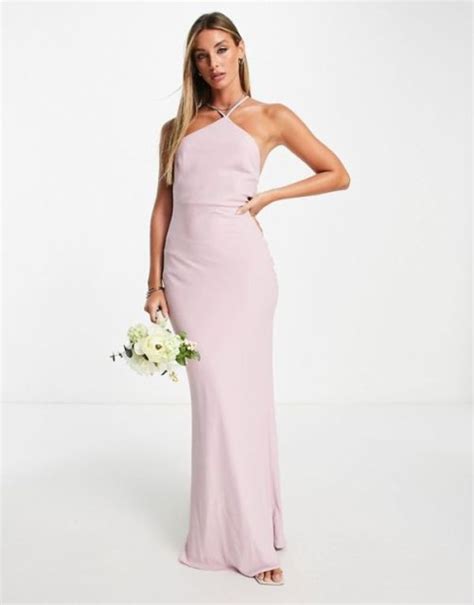 エイソス レディース ワンピース トップス Asos Design Bridesmaid Soft Halter Bias Maxi