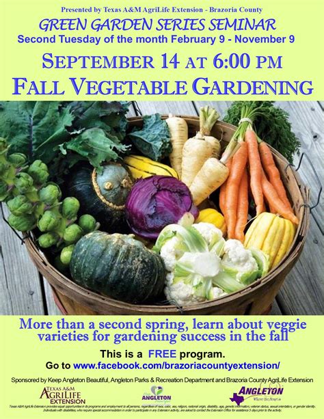 Green Garden Series Fall Vegetable Gardening Brazoria