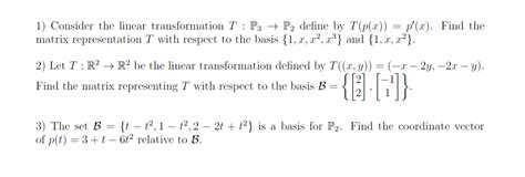 Solved 1 Consider The Linear Transformation T P3 P2