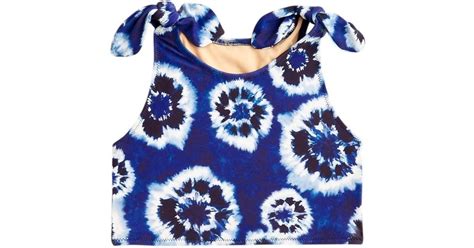 J Crew Girls Tie Shoulder Bikini Top In Blue Lyst