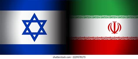 Israel Vs Iran Flag War Conflict Stock Vector Royalty Free 2229578173