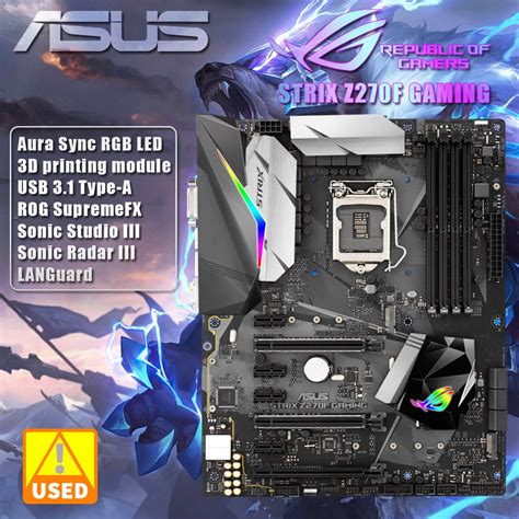 ASUS Placa Base Para Juegos ROG STRIX Z270F Chipset Intel Z270 I219V