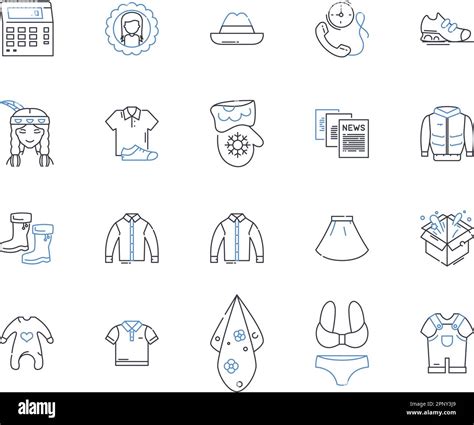 Retail Hub Line Icons Collection Shopping Customers Brands Products