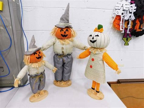 3 Halloween Scarecrow Decorations Auction