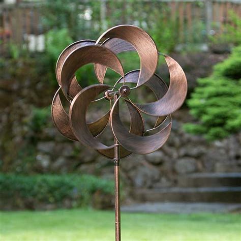 Kinetic Pinwheel Metal Garden Sculpture