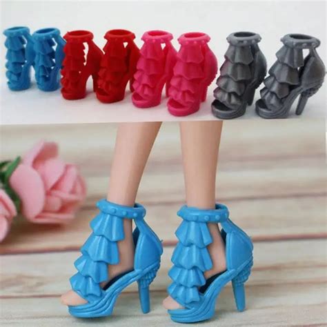 4pairs Set Random Color Lovely Dolls Shoes Heels Sandals For Barbie