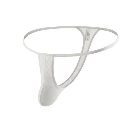 Kpoplk Mens Lace Back Bikini Underpants Soft Pouch Enhancing G String Underwear White M