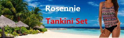Rosennie Tankini Damen Bauchweg Bikini Set Push Up Bademode Große Größen Badeanzug Bademode