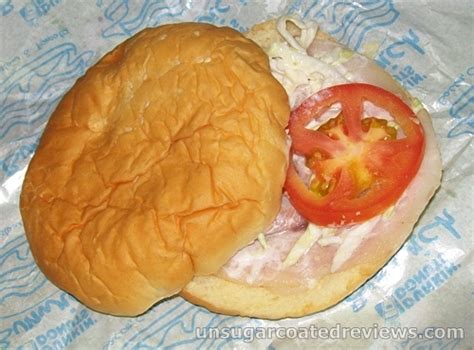 Dunkin Donuts Bunwich Ham And Cheese Bacon Coleslaw And Tomato