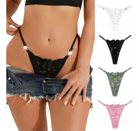 Paquete Panty Tanga Sexy Encaje Bikini Lencería Meses sin interés