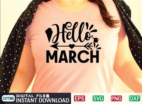 Hello March Svg Graphic By Craftssvg30 · Creative Fabrica