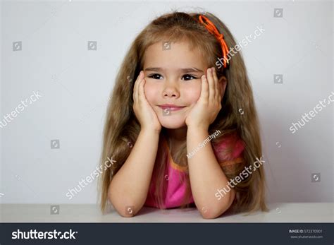 Pretty Small Blonde Girl Long Hair Stock Photo 572370901 Shutterstock