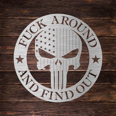 Fuck Around And Find Out Faafo Punisher Skull American Flag Svg Dxf