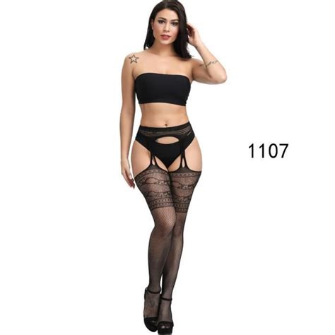 Bas Bas En R Sille Sexy Rayures Pour Femmes Taille Haute Lastique Transparent Lingerie