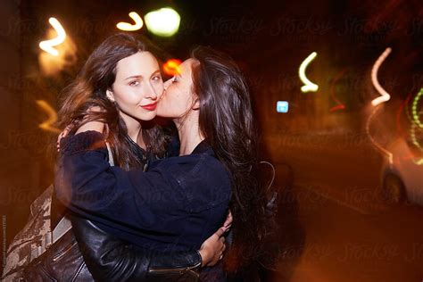 Lesbian Couple At Night By Stocksy Contributor Guille Faingold Stocksy