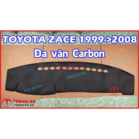 Thảm taplo chống nắng cho xe TOYOTA ZACE Nhung lông Cừu Da vân Carbon