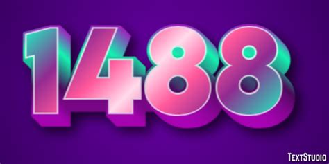 1488 Text Effect and Logo Design Number