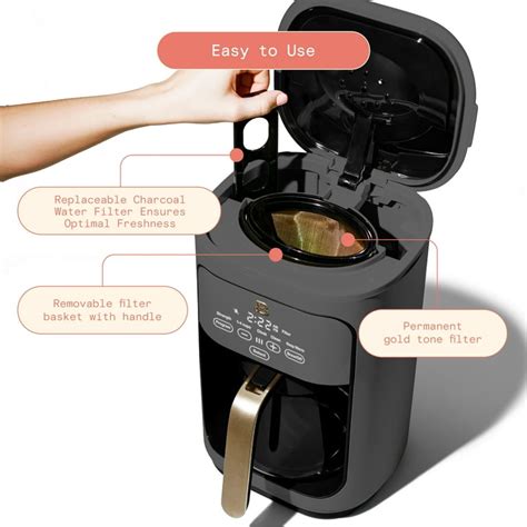 Beautiful 14 Cup Touchscreen Coffee Maker, Black Sesame By, 42% OFF