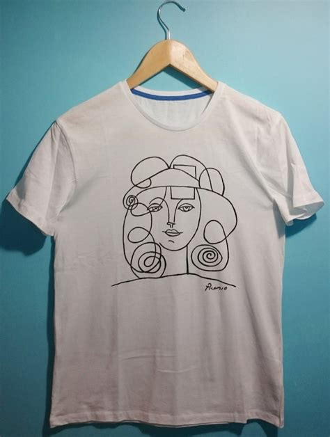 Picasso Woman With Curls Sketch T Shirt Etsy