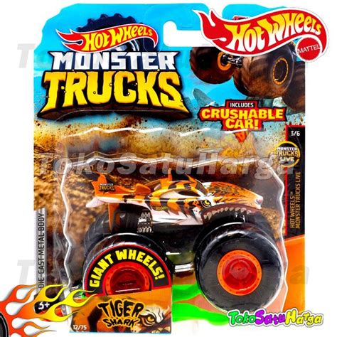 Jual Hot Wheels MONSTER TRUCKS Tiger Shark HotWheels Original Mattel Shopee Indonesia