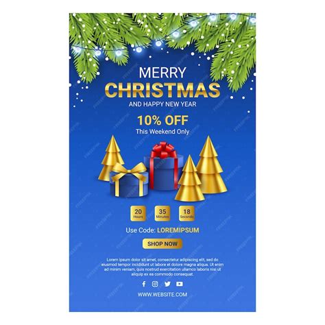 Free Vector | Realistic christmas email template