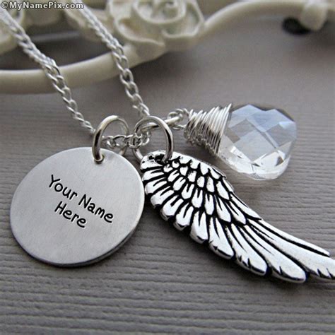 Personalized Angel Wing Necklace With Name