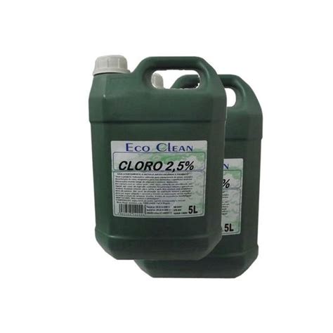 Cloro Eco Clean 2 5 At Hipocloreto Sódio 5L KIT 2 Água Sanitária