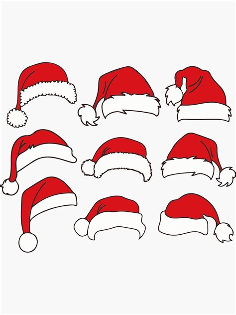 "Santa Hat SVG, Santa hat cut file, Christmas Hat Svg Bundle, Elf Hat Svg, Xmas Clipart, Holiday ...