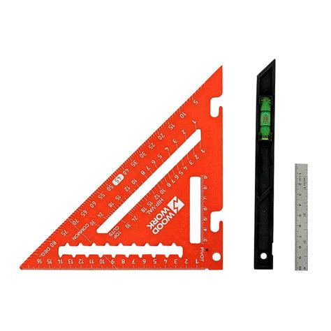 CMT-SHOP - Угольник плотницкий PTR-171 WOODWORK с пузырьковым уровнем и ...