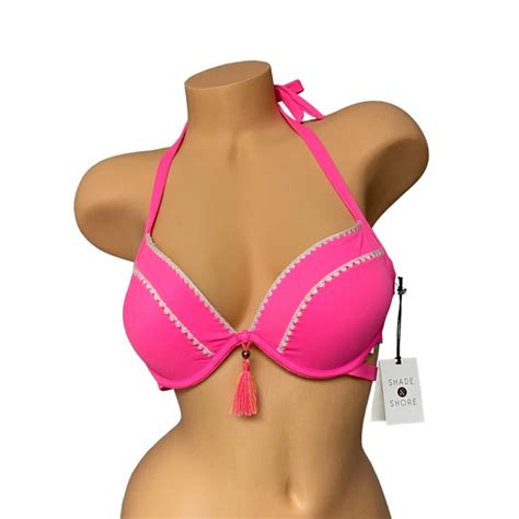 Shade Shore Swim Nwt Shade Shore Neon Pink Pushup Bikini Top B Poshmark