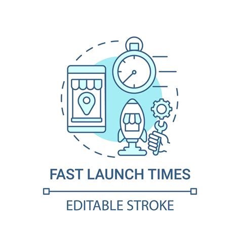 Fast launch times concept icon. Online marketplace benefit abstract