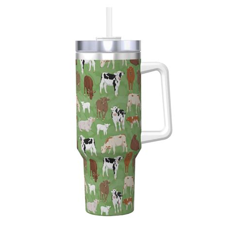 Rocae Cows And Calves For OZ Ice Bully With Handle Keeps Drinks Hot Or Cold For Hours