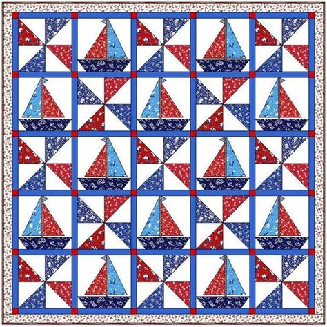 Sailing Sailboat Quilt Pattern Craftsy Courtepointe Bateaux Motif