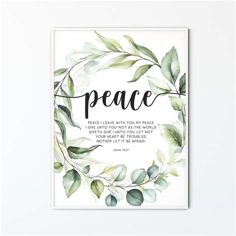 John 14 27 bible verse wall art bible quote prints printable christian