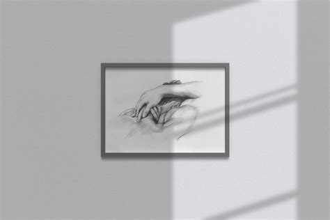 Nude Man S Hands Pencil Hand Drawing Etsy