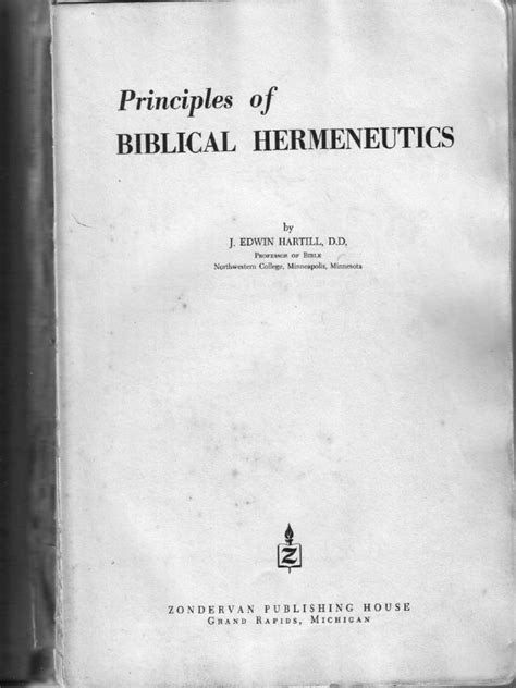 0 Principles Of Biblical Hermeneutics J Edwin Hartill 2pdf Book Of