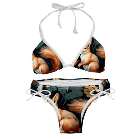 Squirrel Detachable Sponge Adjustable Strap Bikini Set Two Pack Swimsuits For Women Walmart