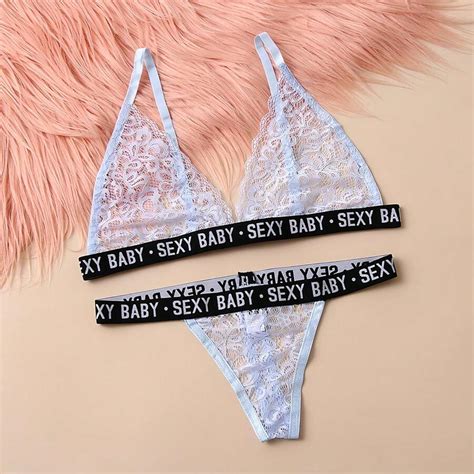 New Sexy Letter Lace Set Sexy Lingerie Fun Suit Fashionable Trend Fun Suit Lace Sexy Fun