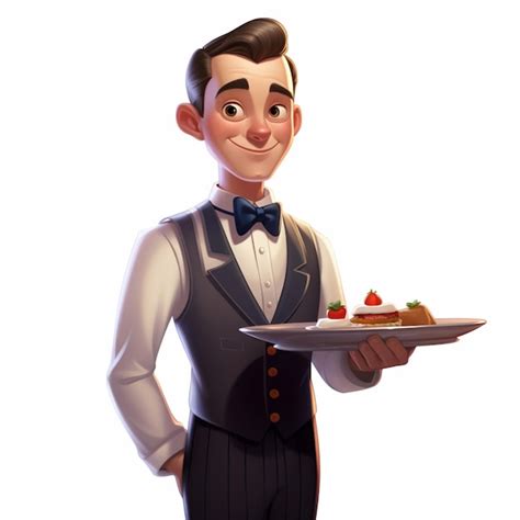 Premium AI Image Cartoon Man In Tuxedo Holding A Plate Of Food