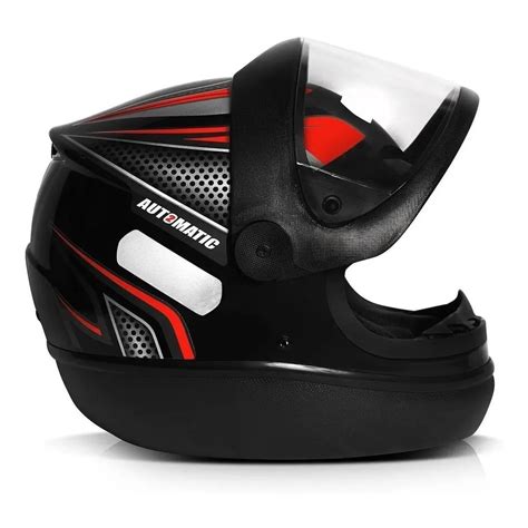 Capacete Autom Tico Preto Vermelho Modelo San Marino Fw Shopee