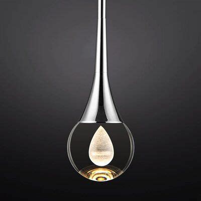 Everly Quinn Charnita Light Single Teardrop Led Pendant In Gray