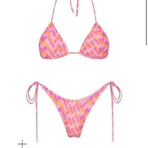 Triangl Vinca Sprinkles Pink And Orange Bikini Set Depop