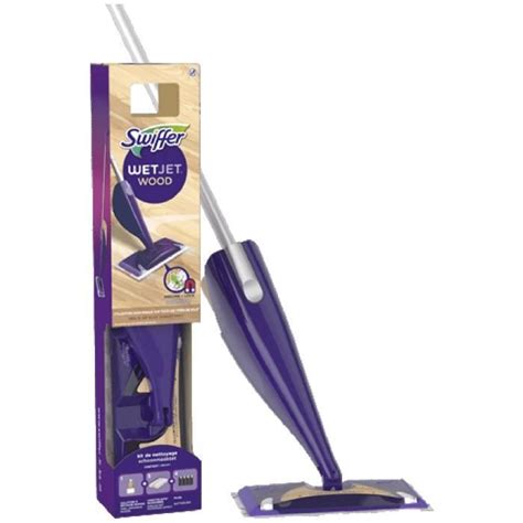 Swiffer Wetjet Wood Balai Spray Kit Complet Avec Lingettes